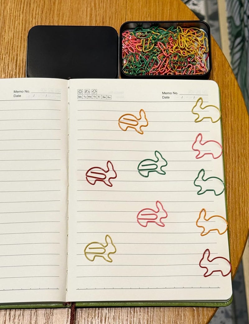 Daxtril Cute Paper Clips, 60 PCS Rabbit Shaped Paper Clips Animal Bookmarks Assorted Colors, Fun Office Gifts for Women Coworkers Teachers Students Girls Boys Rabbit Lovers, Christmas Gifts - Image 3